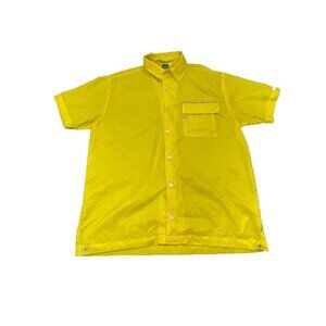 Vintage 90'S FRESHJIVE Seditionary Movement Button Front Sz L Skate Surf Yellow